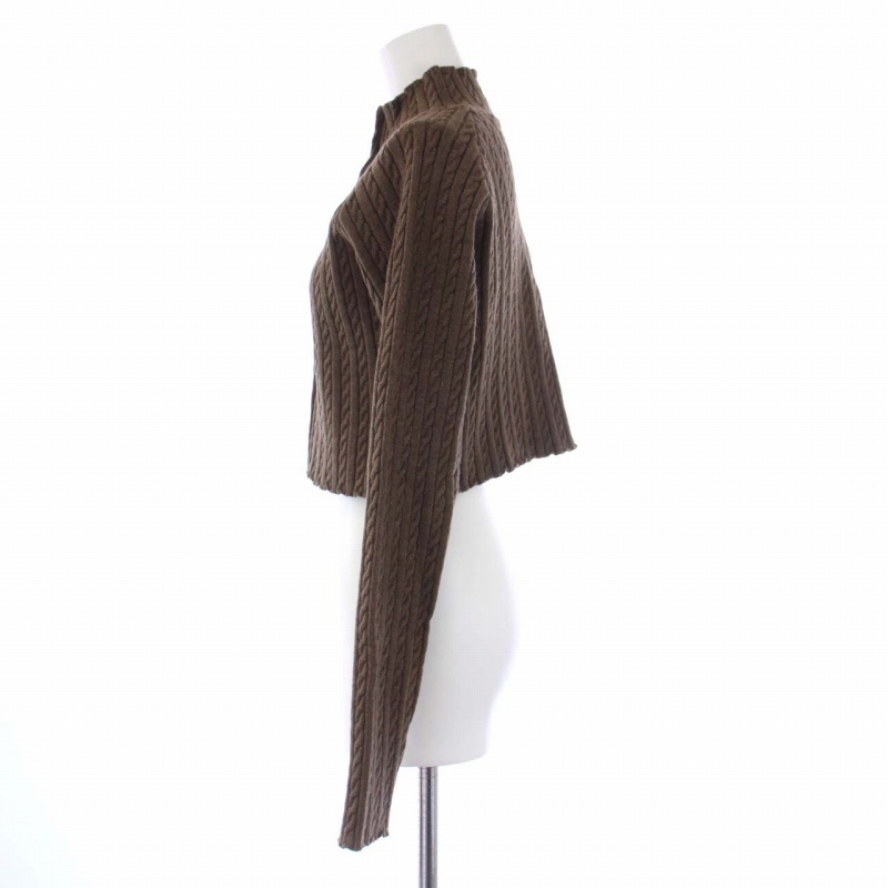 アメリヴィンテージ Ameri VINTAGE 22AW 2WAY MINI CABLE KNIT CARDIGAN ミニケーブル ニットカーディガン 長袖 F 茶 ブラウン_画像2