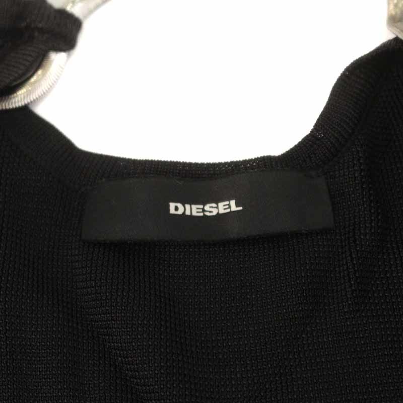 unused goods diesel DIESEL Cami One-piece mi leak long slit XS black black /YI6 lady's 