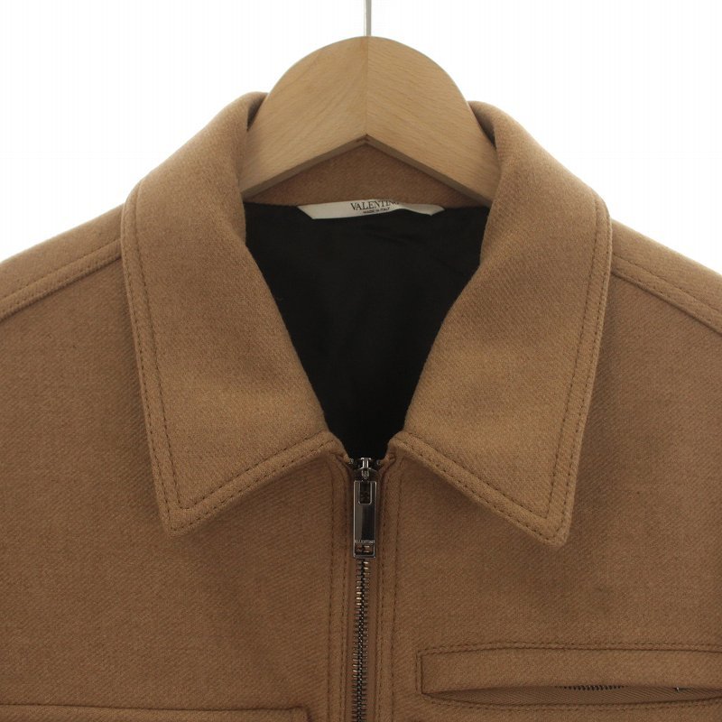  Valentino Valentino VALENTINO close year jacket blouson Camel Zip up multi pocket 46 M tea Brown 