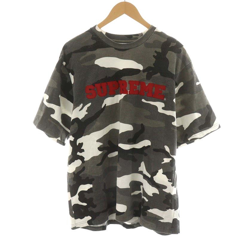 シュプリーム SUPREME 23FW Collegiate S/S Top Tee Tシャツ カットソー 半袖 カモフラ 迷彩柄 M グレー /AN3 メンズ