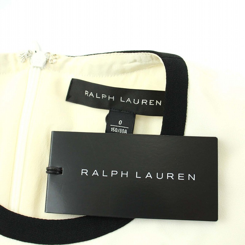  не использовался товар Ralph Lauren Black Label One-piece безрукавка колено длина трубчатая обводка 0 XS белый слоновая кость чёрный черный /TK женский 