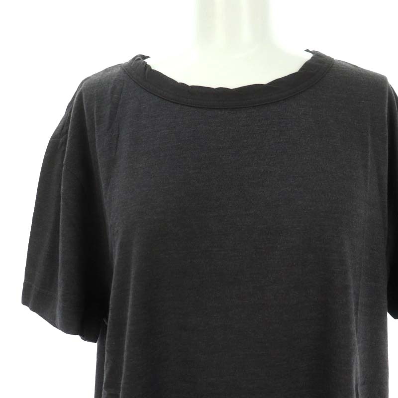 Yanuk YANUK 57211038 T-shirt cut and sewn short sleeves cotton .L dark gray /NR #OS #SH lady's 