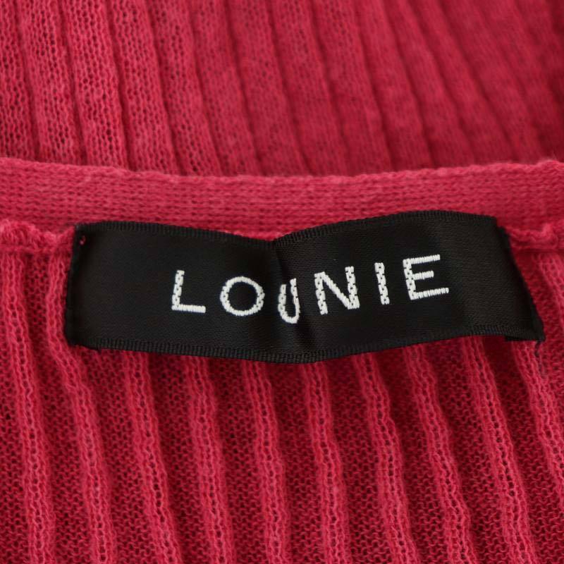  Lounie LOUNIEsia- ребра вязаный кардиган длинный рукав V шея тонкий Flaz Berry розовый /NR #OS женский 