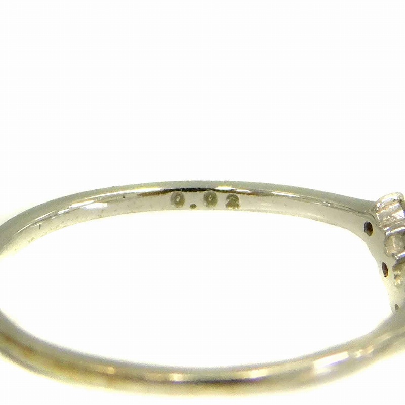ジュエッテ Jouete 指輪 ピンキーリング V ダイヤモンド 0.02ct 10金 K10 シルバー色 /NW2 レディース