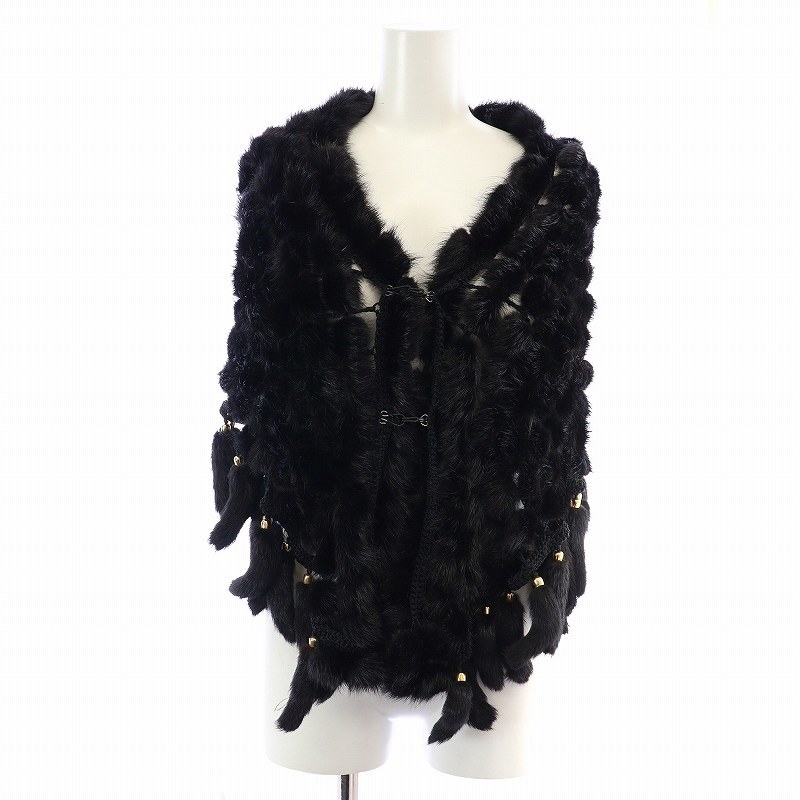  fur muffler shawl stole mink fur fringe ... attaching black black /KW #GY18 lady's 