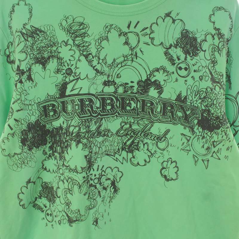  Burberry London BURBERRY LONDON ENGLAND Англия тренировочный футболка длинный рукав Logo общий рисунок L зеленый зеленый 4069169 #GY03