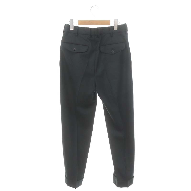 マーカウェア MARKA WARE 22AW FLAT TAPERED TROUSERS スラックス パンツ ウール ジッパーフライ 1 深緑 ダークグリーン /MI ■OS メンズ_画像2