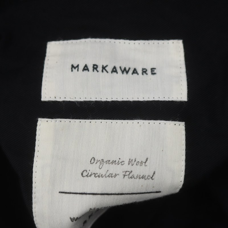 マーカウェア MARKA WARE 22AW FLAT TAPERED TROUSERS スラックス パンツ ウール ジッパーフライ 1 深緑 ダークグリーン /MI ■OS メンズ_画像3