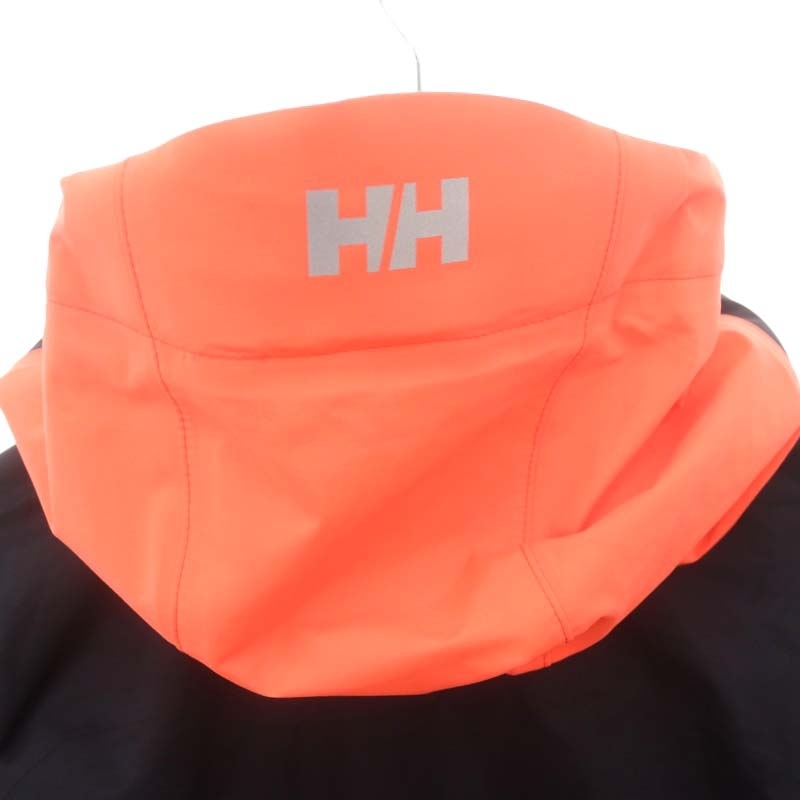 未使用品 ヘリーハンセン HELLY HANSEN Brisk Light Jacket ナイロンジャケット パーカー ジップアップ S 黒 ブラック オレンジ HH12354 /D_画像7