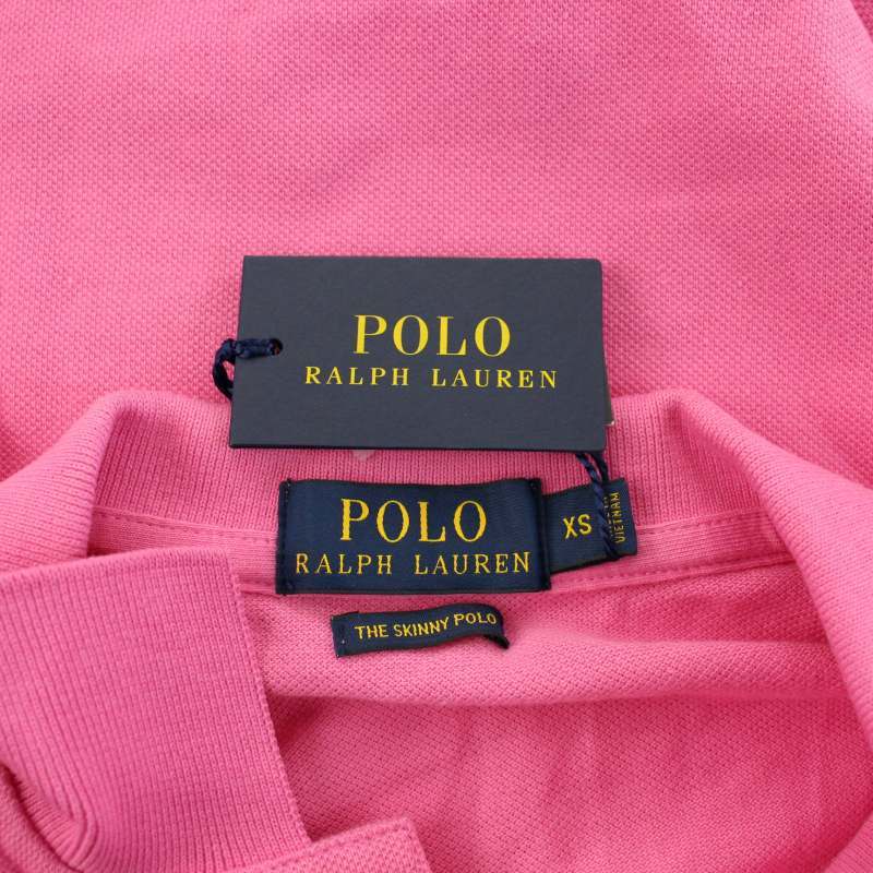  unused goods Polo Ralph Lauren POLO RALPH LAUREN polo-shirt short sleeves Logo embroidery big po knee deer. .XS pink tag attaching /BB lady's 