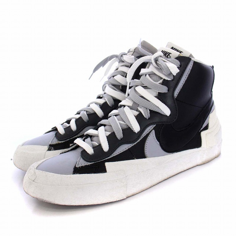 ナイキ NIKE sacai BLAZER MID BLACK / WOLF GREY / WHITE スニーカー US9.5 27.5cm BV0072-002 /KH メンズ_画像2