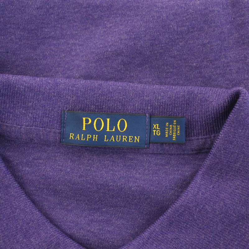 ポロ ラルフローレン POLO RALPH LAUREN ポロシャツ ストレッチ 半袖 ロゴ刺繍 ワンポイント XL 紫 パープル /BB メンズ_画像3