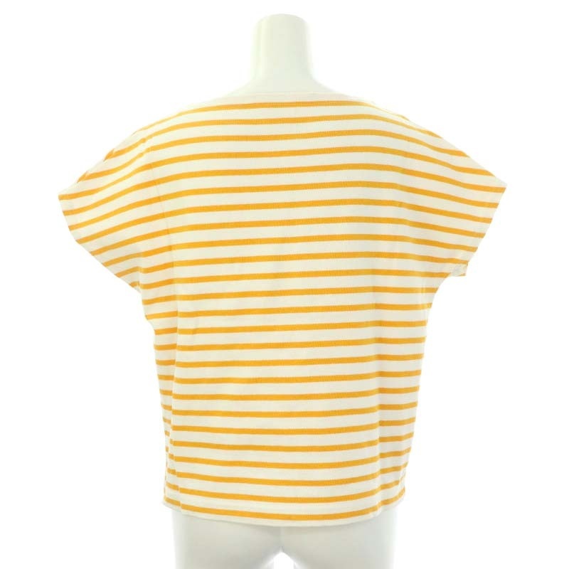 オーチバル ORCIVAL オーシバル バスクシャツ カットソー フレンチスリーブ 半袖 ボーダー コットン 2 オレンジ 白 ホワイト_画像2