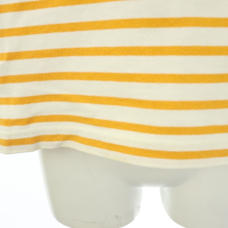 オーチバル ORCIVAL オーシバル バスクシャツ カットソー フレンチスリーブ 半袖 ボーダー コットン 2 オレンジ 白 ホワイト_画像7