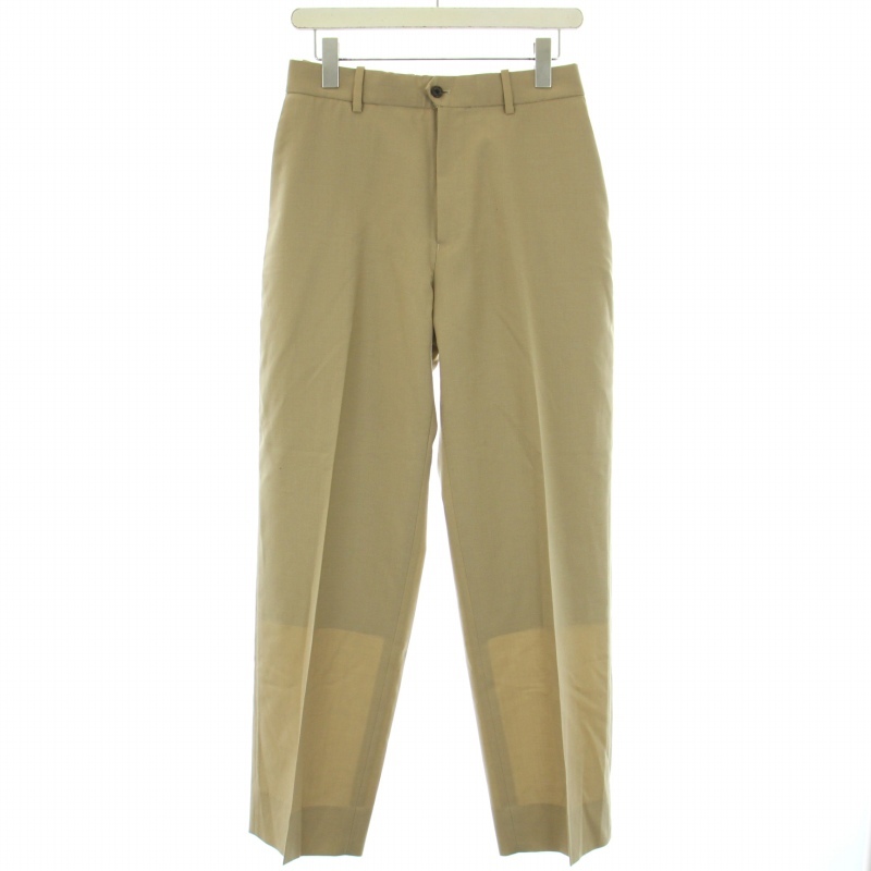 マーカウェア FLAT FRONT TROUSERS フラットフロントトラウザーズ テーパードパンツ スラックス ジップフライ ウール 2 M ベージュ