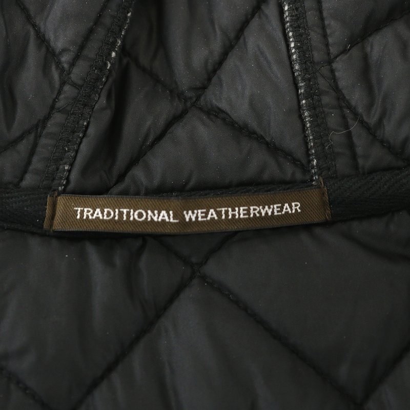 トラディショナルウェザーウェア Traditional Weatherwear BUTTEONED WAVERLY HOOD キルティングジャケット 中綿 40 M 黒 092DT-1007A_画像4