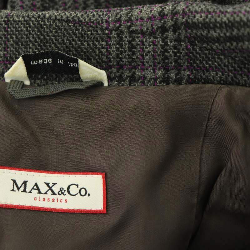 マックス&コー MAX&CO. ジャケット テーラード アウター チェック ウール カシミヤ 36 グレー 黒 紫 /NR ■OS レディース_画像7