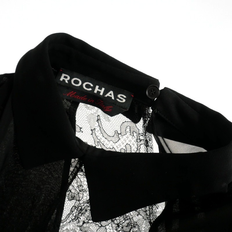 ロシャス ROCHAS ノースリーブシャツ ブラウス レース 40 ブラック 黒 RH420102E 国内正規 レディース_画像6