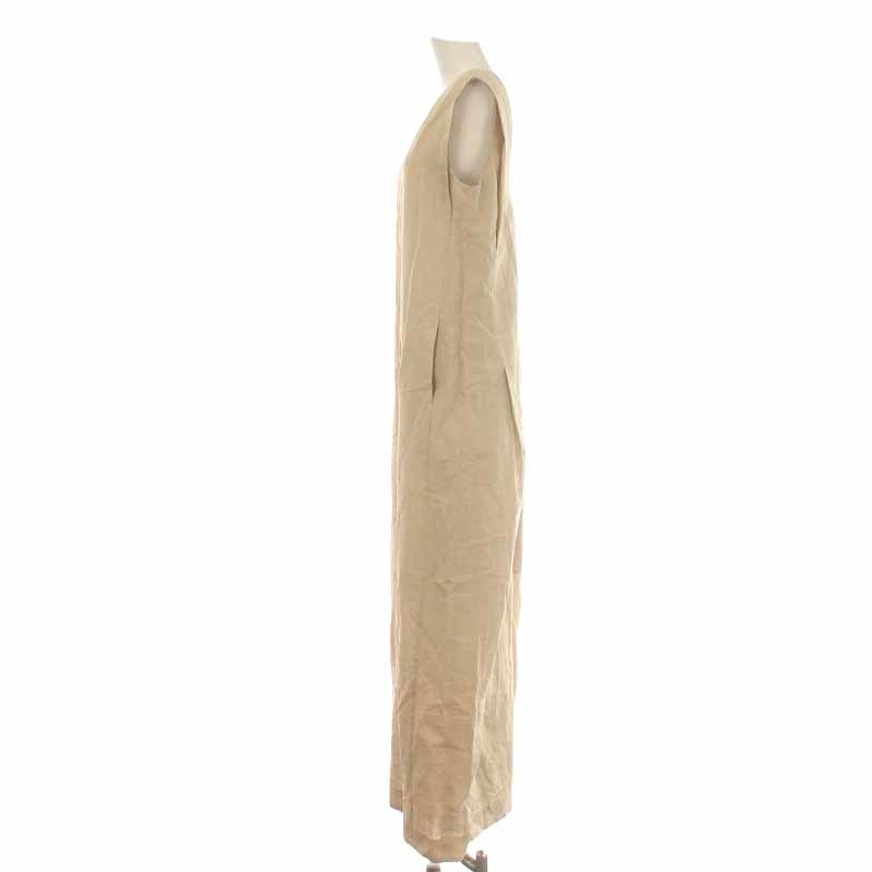  Ballsey BALLSEY Tomorrowland linen cotton Move V neck all-in-one overall wide pants 38 M beige 