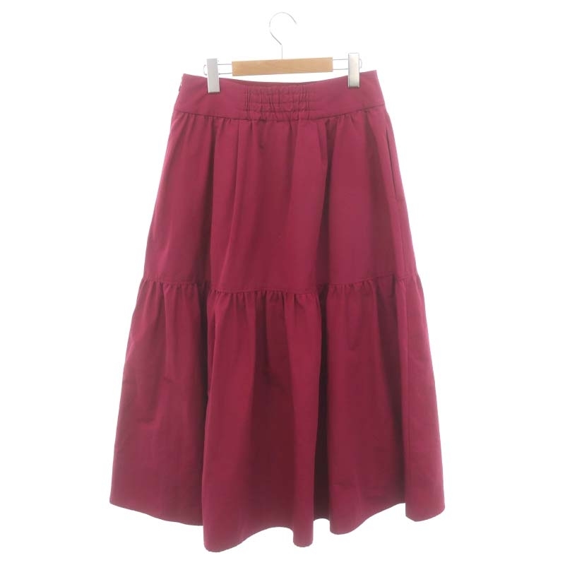 トッカ TOCCA 22AW WEB限定 TIERED GATHERED SKIRT スカート フレア ロング 4 ピンク /DF ■OS レディース_画像2