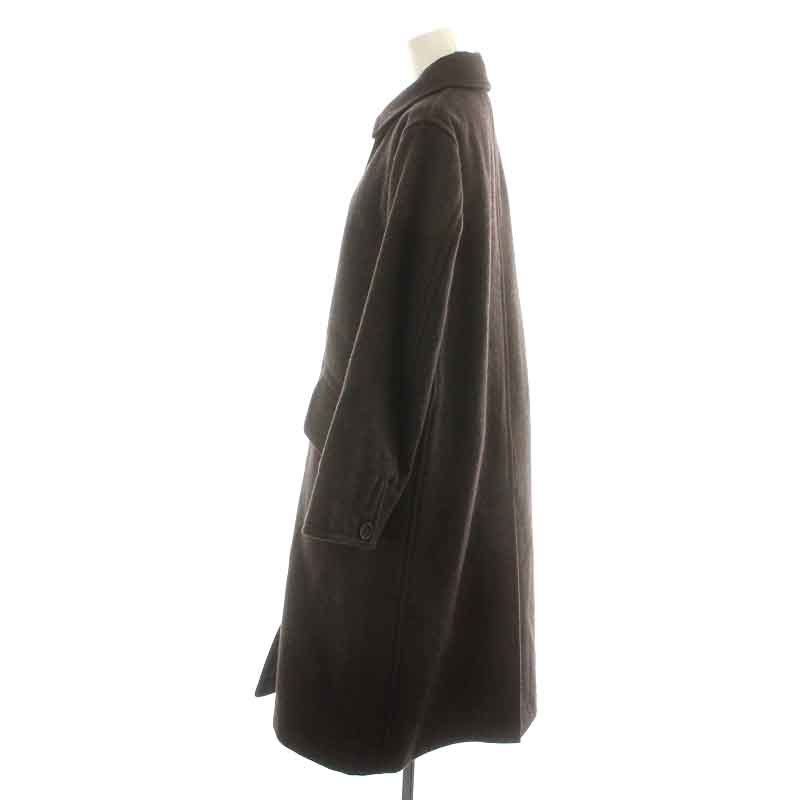  Margaret Howell MHL. 22AW Basic melt nBASIC MELTON пальто с отложным воротником длинный одиночный шерсть 1 S чай 595-2210580