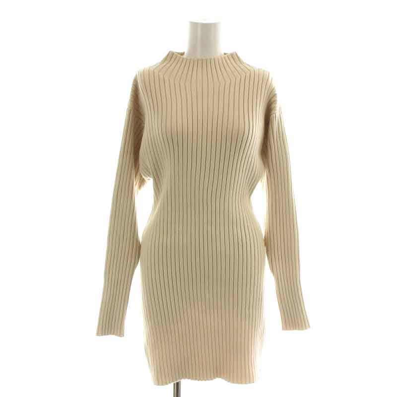  Snidel snidel 22AW rib tight minivan pi knitted One-piece long sleeve high‐necked wool .F ivory SWNO224109