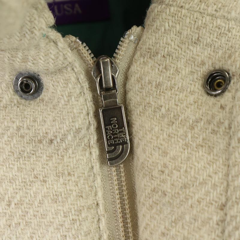 THE NORTH FACE PURPLE LABEL HARRIS TWEED PERTEX 光電子 ダウンジャケット ミドル ジップアップ ウール M アイボリー ND2193N /SI11_画像7