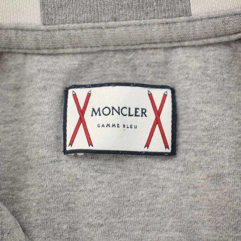 モンクレール MONCLER MAGLIA POLO ポロシャツ ハーフジップ ロゴワッペン 半袖 M グレー /YI24 メンズ_画像6