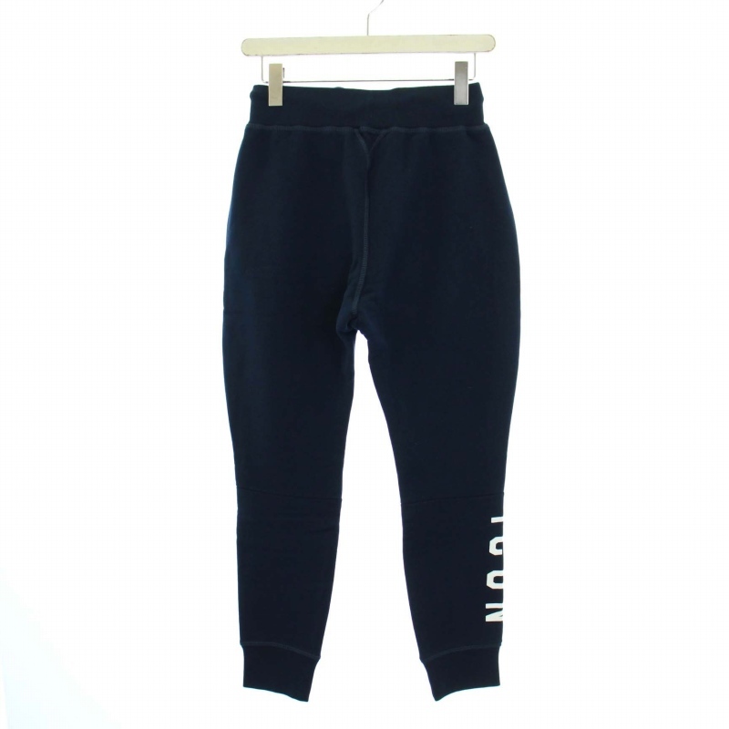 未使用品 ディースクエアード ICON LOGO PRINT SWEATPANTS ロゴプリント スウェットパンツ ジョガー イージー 裏起毛 XS 紺_画像2