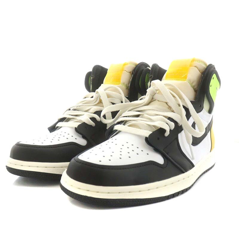 未使用品 ナイキ NIKE Air Jordan 1 High OG Volt Gold スニーカー シューズ US9 27.0cm 黒 黄 555088-118_画像2