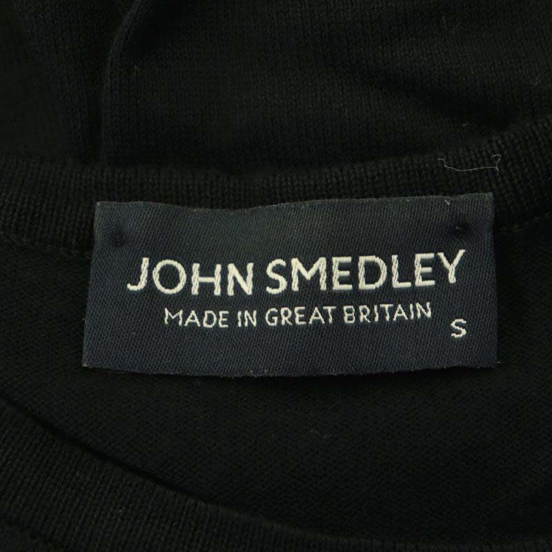 ジョンスメドレー JOHN SMEDLEY カーディガン ニット 長袖 薄手 コットン S 黒 ブラック /NR ■OS レディース_画像3