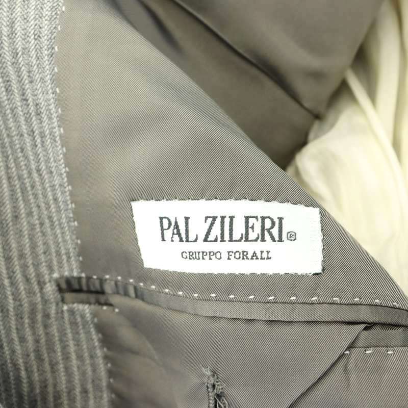 パルジレリ PAL ZILERI セットアップ 上下 スーツ ストライプ ウール ジャケット テーラード 3B パンツ 52 グレー /HK ■OS メンズ_画像6