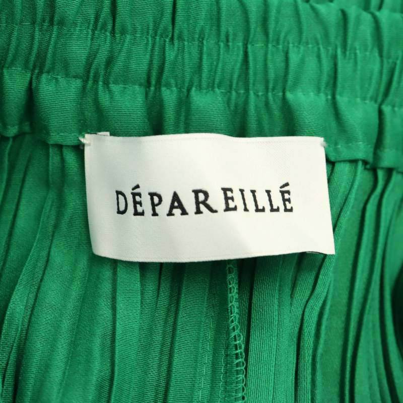 te Paris eDEPAREILLE pleat flair skirt long inner attaching 38 green green /ES #OS lady's 