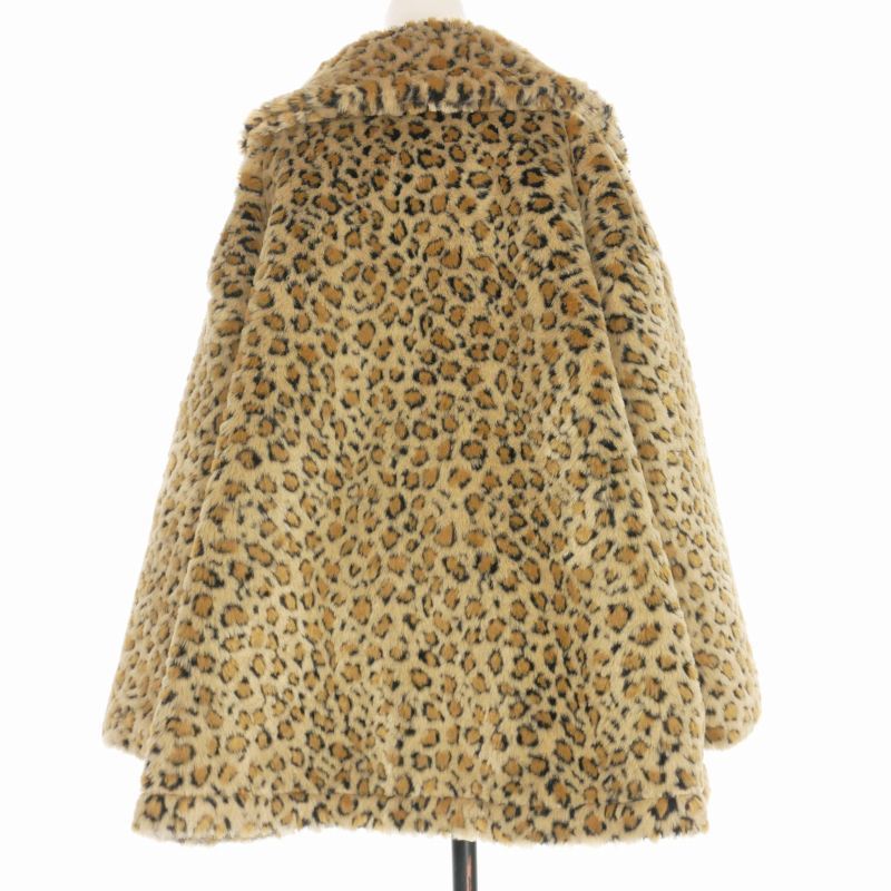  ash HACHE Leopard fake fur coat jacket 40 beige G730656 domestic regular lady's 