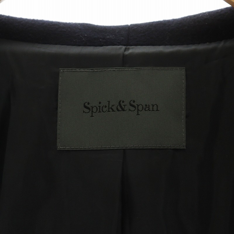 スピック&スパン Spick&Span ウールコート ロング 長袖 フード付き 38 M 紺 ネイビー 16-020-200-3170-4-0 /MQ レディース_画像4