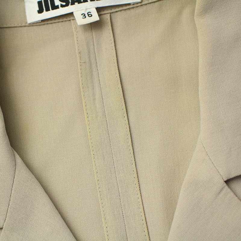 ジルサンダー JIL SANDER ヴィンテージ シャツワンピース 半袖 ウール 36 S グレー /IR ■GY17 レディースの画像8