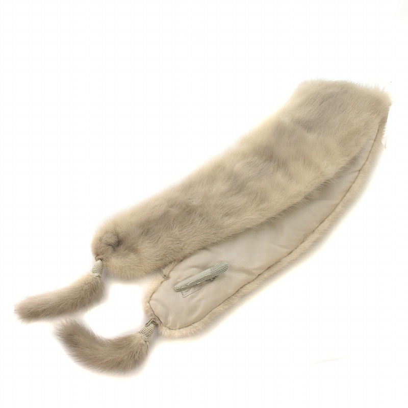  fur tippet muffler sapphire mink gray /IR #GY18 lady's 