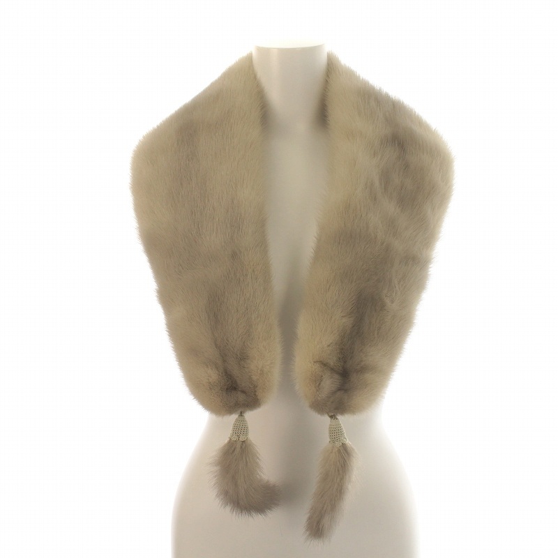  fur tippet muffler sapphire mink gray /IR #GY18 lady's 