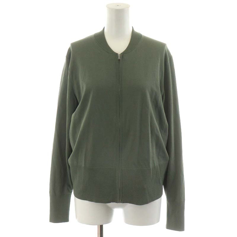  theory theory 22SS COMPACT CREPE ZIP UP BOMBER knitted jacket S green green 2103707 /AN39 lady's 