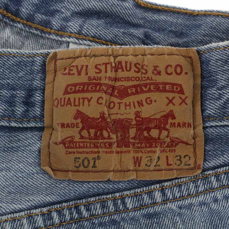 リーバイス Levi's 501 デニムパンツ ジーパン ジーンズ ボタンフライ 32 M 水色 ライトブルー L5155 53703 /AQ メンズ_画像4