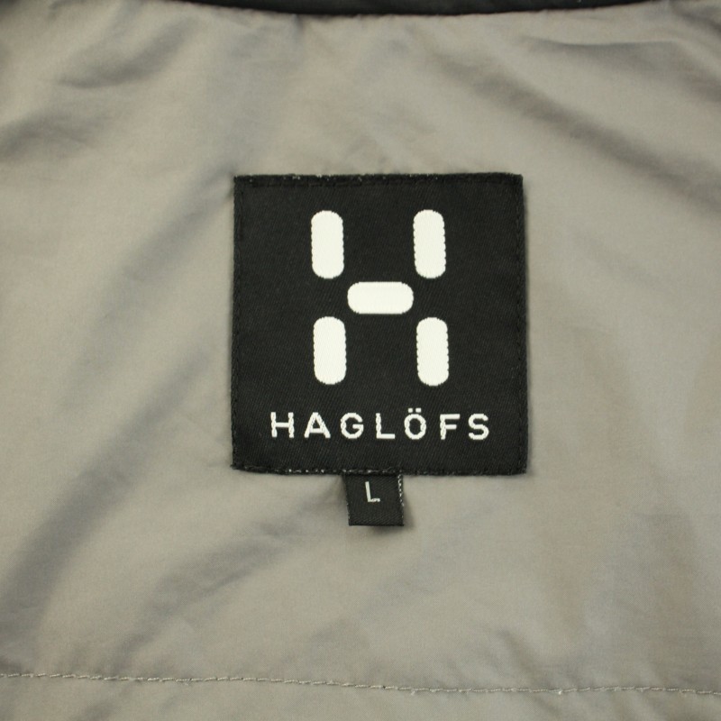 ホグロフス HAGLOFS バリアフード BARRIER HOOD 中綿ジャケット ブルゾン アウター ロゴプリント L 黒 ブラック /YT メンズ_画像4