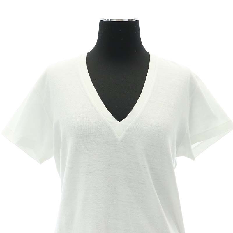 オーラリー AURALEE SEAMLESS V-NECK TEE Tシャツ カットソー 半袖 Vネック 0 白 ホワイト /DF ■OS レディース_画像4