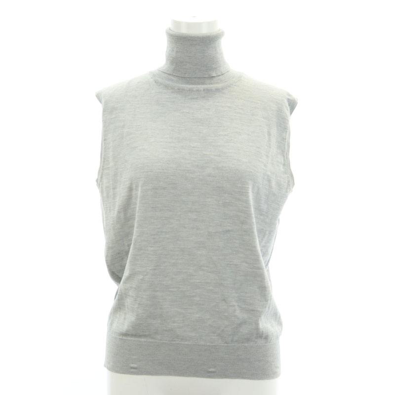 eb-ruebure silk cotton no sleeve high gauge ta-toru knitted cut and sewn gray /HK #OS #SH lady's 