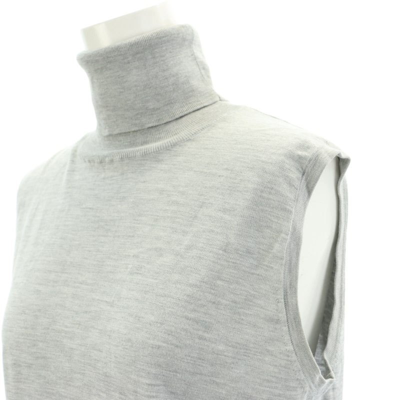 eb-ruebure silk cotton no sleeve high gauge ta-toru knitted cut and sewn gray /HK #OS #SH lady's 