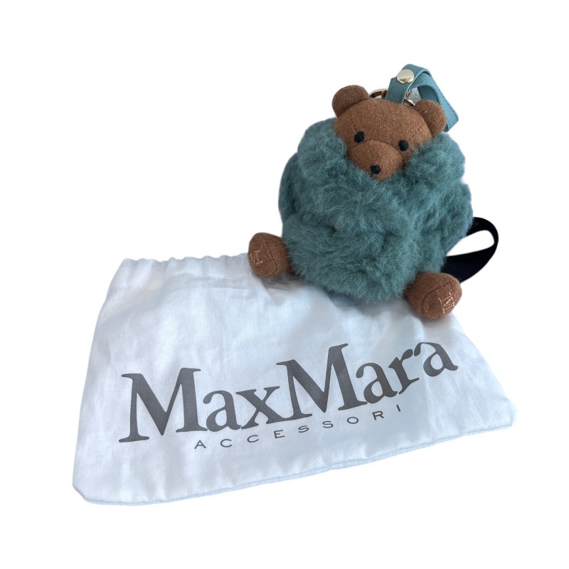 マックスマーラ MAX MARA 23AW Teak teddy bag charm テディベア キーホルダー バッグチャーム ブラウン ブルー 茶 青 レディース_画像8