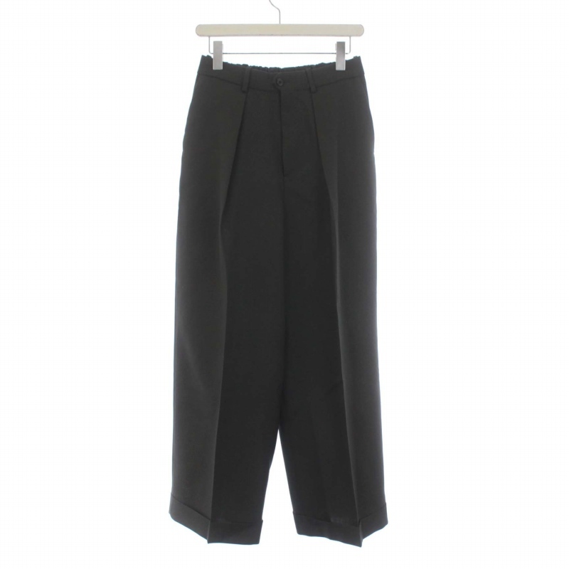 MARKA WARE PLEATED WIDE TROUSERS ワンタック ワイドパンツ スラックス イージー ウール 2 M ダークオリーブ A22A-04PT02C