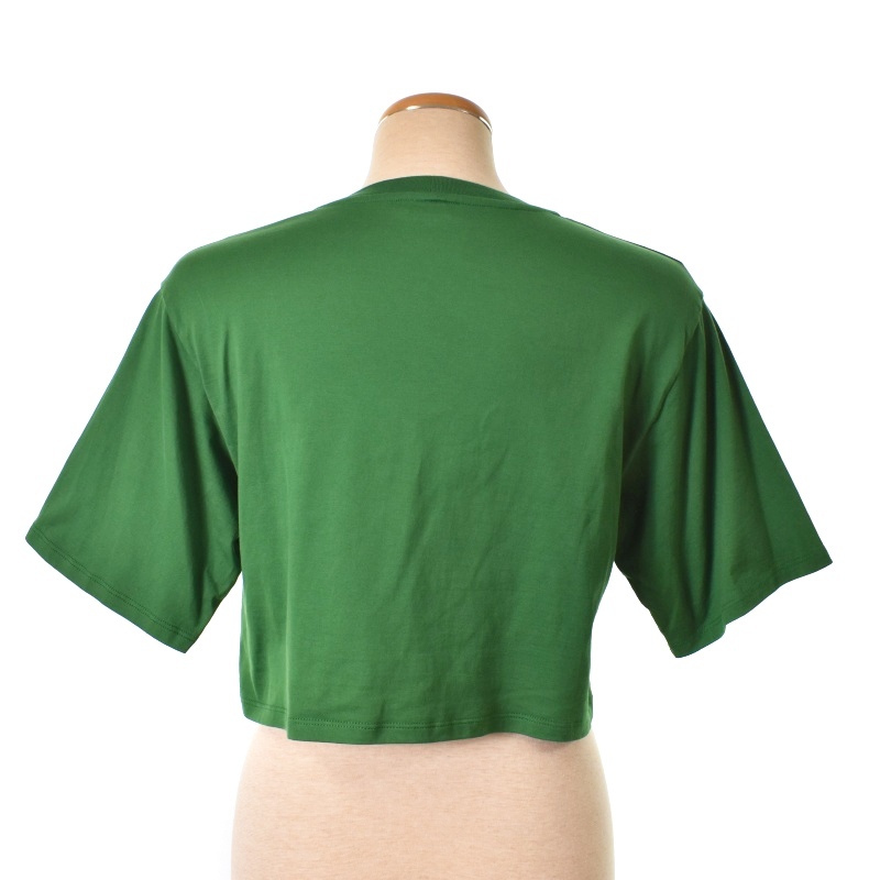 セリーヌ CELINE クロップド Tシャツ 半袖 コットンジャージー ロゴ XS 緑 グリーン 2X761501F レディース_画像3