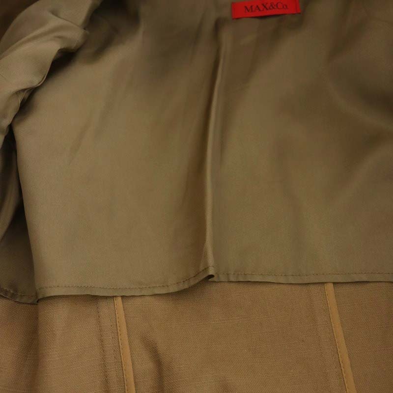  Max &ko-MAX&CO. tailored jacket double unlined in the back no- vent 42 tea Brown /MF #OS lady's 