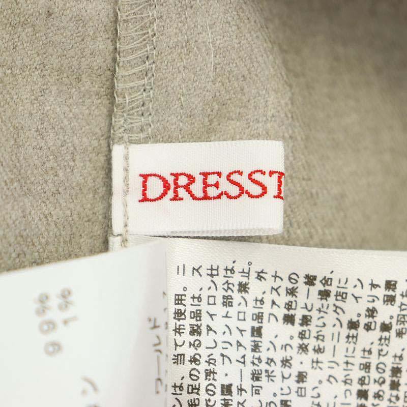 ドレステリア DRESSTERIOR ブザムシャツワンピース ロング 長袖 前開き バンドカラー 38 グレージュ /ES ■OS レディース_画像3