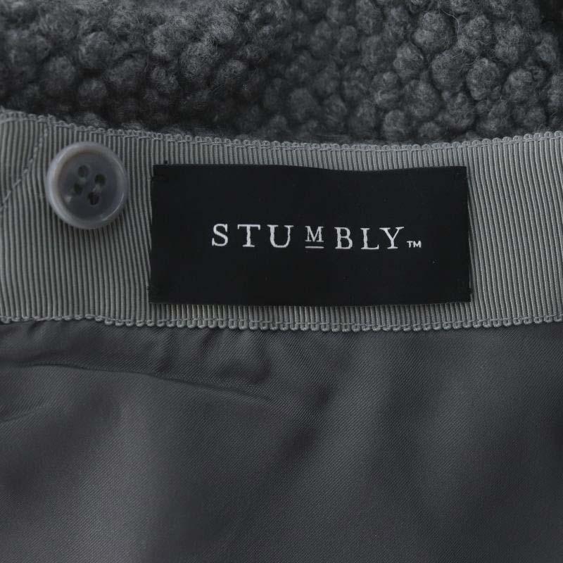 スタンブリー STUMBLY 23AW Melton/Tweed Combination SK スカート ツイード 切替 ウール Aライン ロング 38 グレー /HS ■OS ■SH レディ_画像3